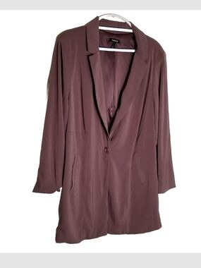 Torrid 3 Longline Blazer Jacket Women’s Size 3X Purple One Button Pockets Lined